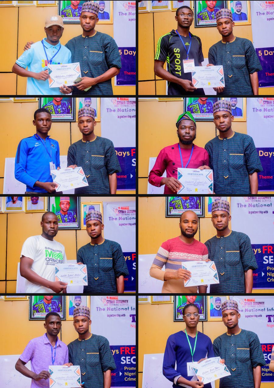 Trainees receiving their certificates